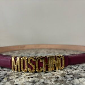 Moschino Burgundy Leather Belt